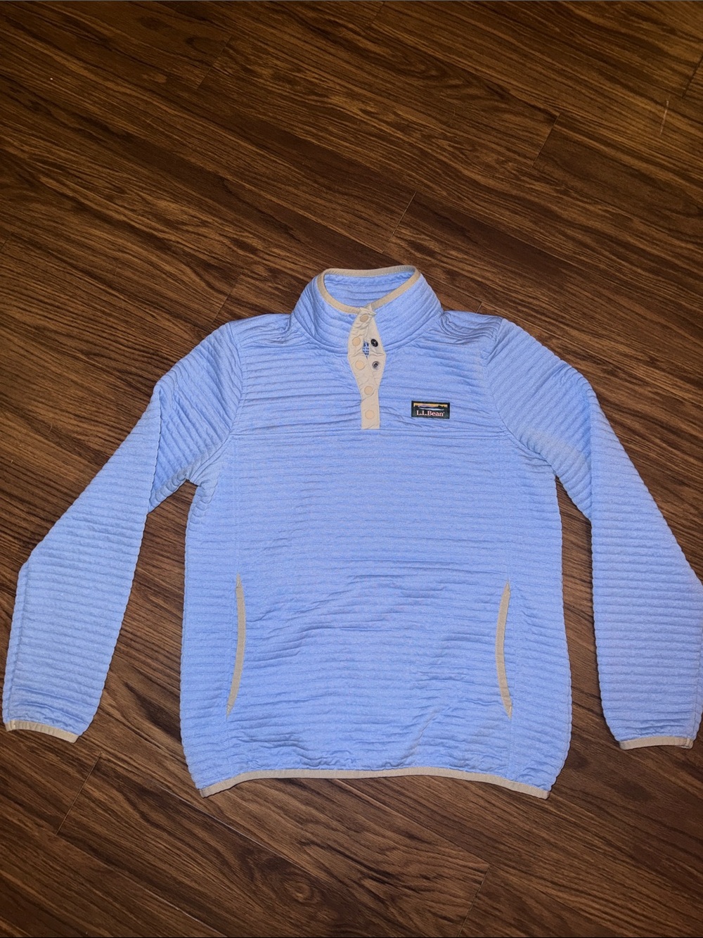 L.L.Bean Women’s Textured Pullover Sweatshirt Blue XS